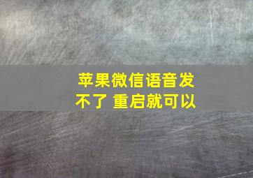 苹果微信语音发不了 重启就可以